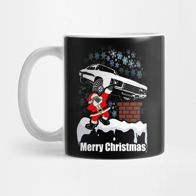 Dabbing Santa Clause Merry Caprice Donk Snowing Christmas by Black Ice Design